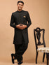 Vastramay Men's Black Sherwani Set